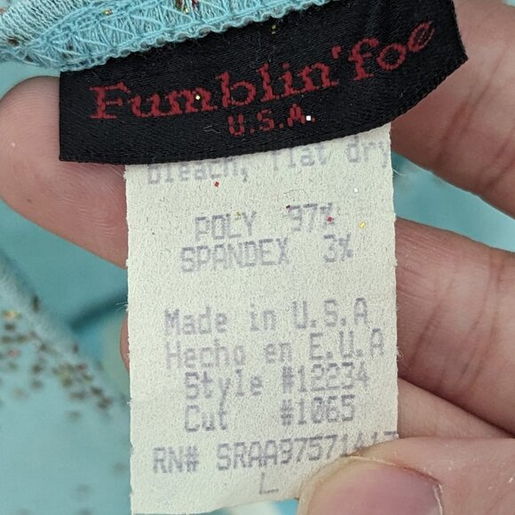 Vintage 00s Y2K Blue Glitter High Neck Tie-Up Halter Tank Top Size Juniors Large - Picture 5 of 5